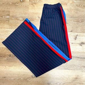 La Ligne Women’s Pants Wide Leg Side Stripe Navy Blue Size M